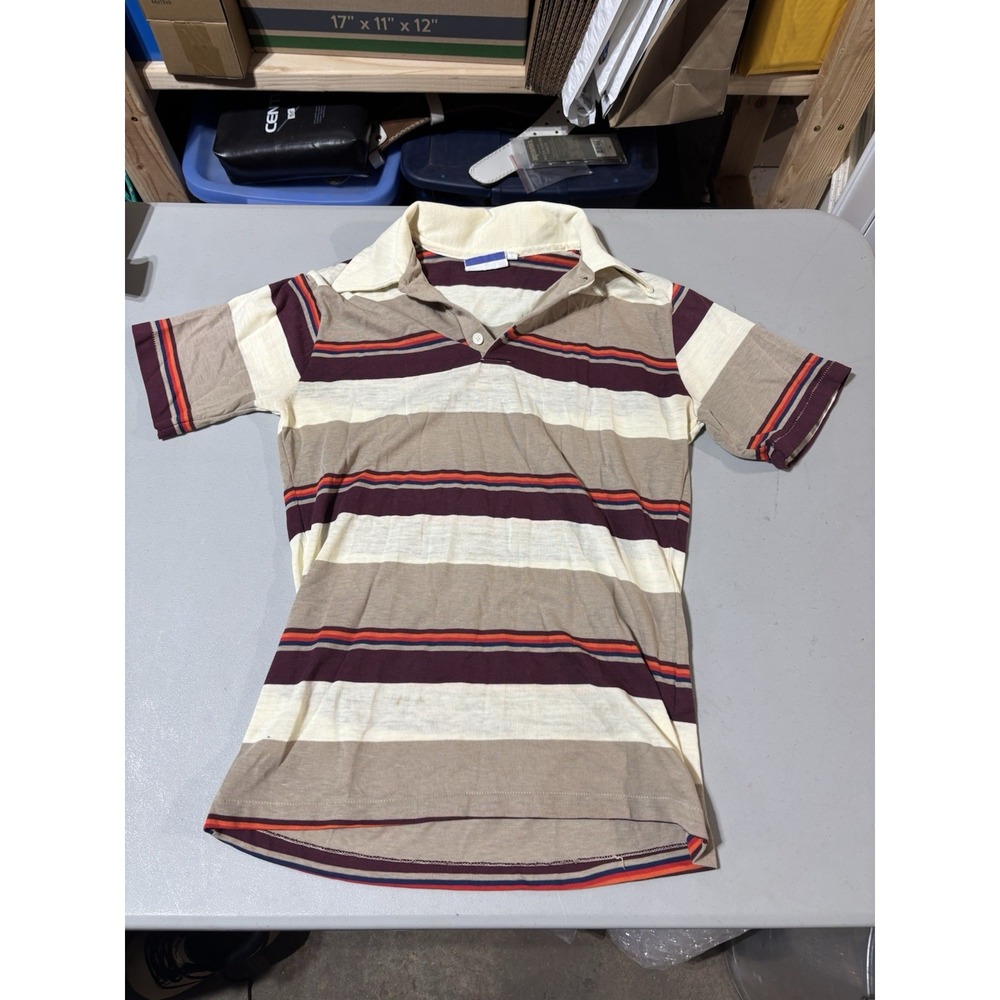 Vtg Bravado M Striped Polo‎ Shirt 80s